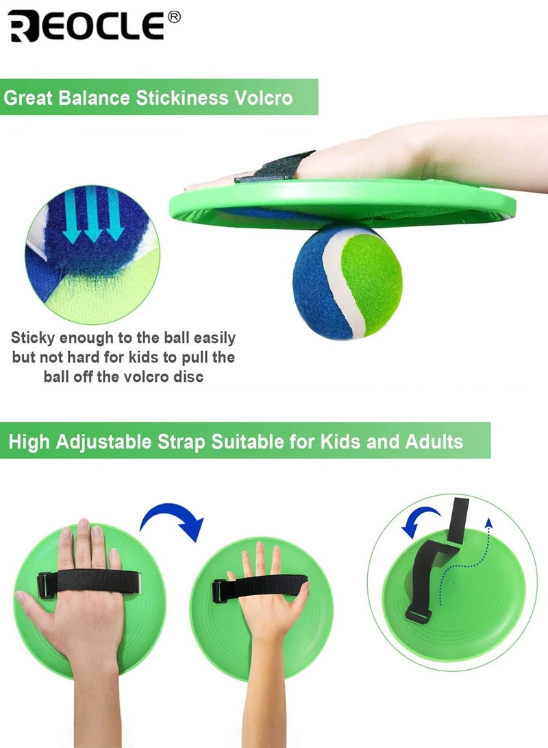 REOCLE Kid's Sticky Ball Game Set Outdoor Game Toys Interactive Throw and Catch Toy Plastic Fly Disc with Suction Cup Suitable for Beach Games Playground Layouts and Backyard Entertainment - Image 5