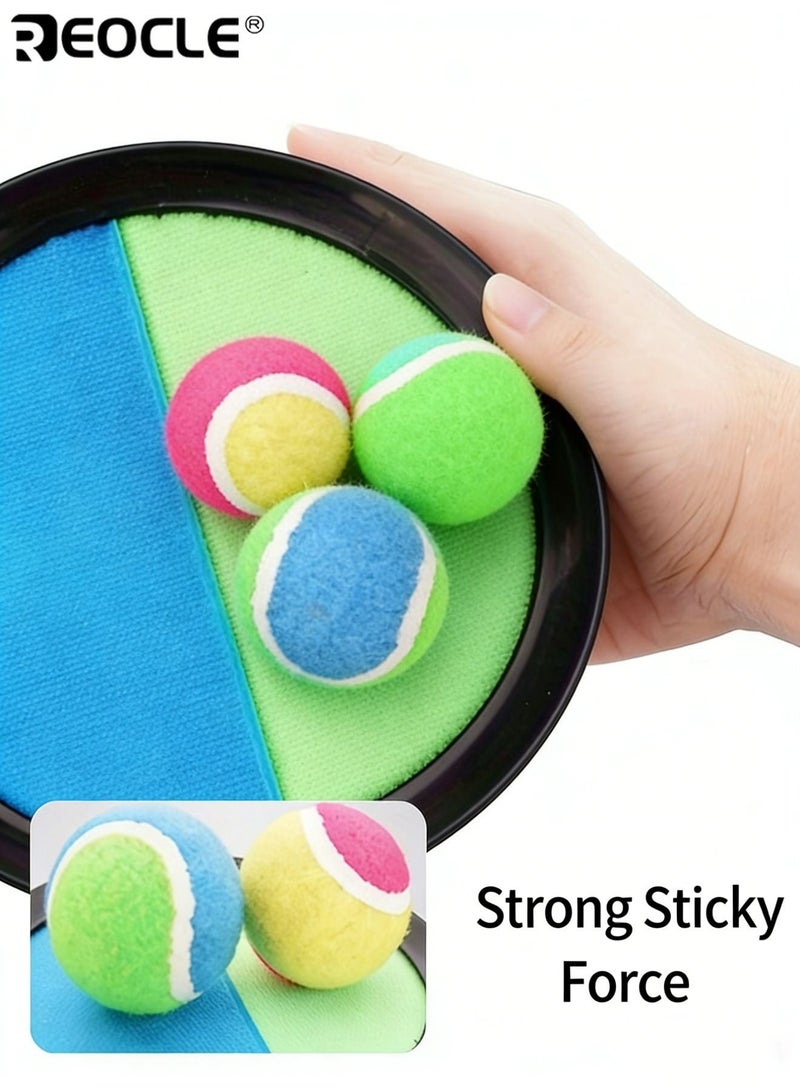 REOCLE Kid's Sticky Ball Game Set Outdoor Game Toys Interactive Throw and Catch Toy Plastic Fly Disc with Suction Cup Suitable for Beach Games Playground Layouts and Backyard Entertainment - Image 3