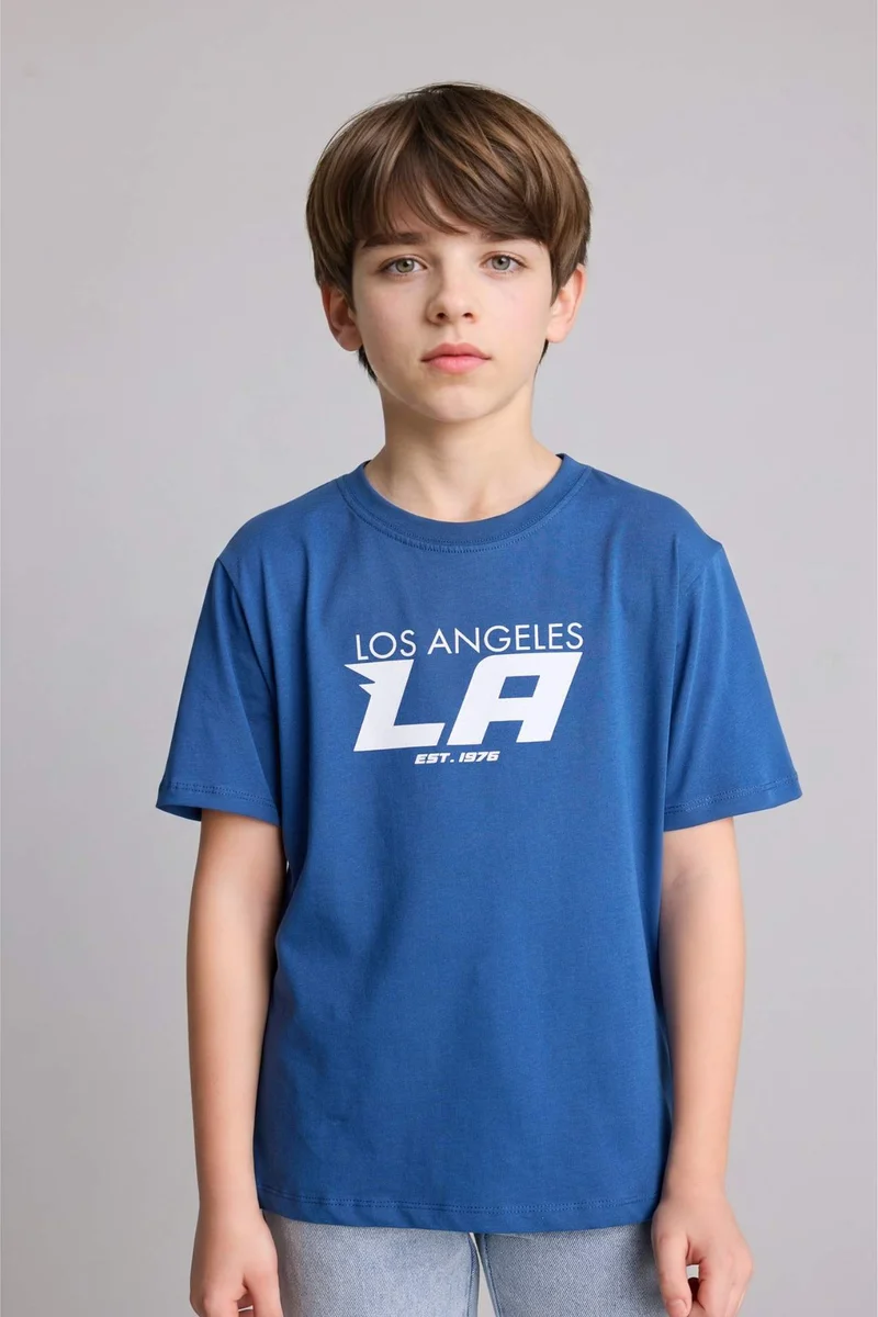 ديفاكتو New Regular Fit Printed Short Sleeve T-Shirt