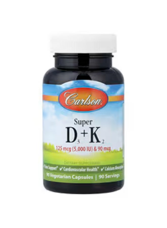 كارلسون 90 كبسولة نباتية سوبر دي 3 + كي 2 - Image 1