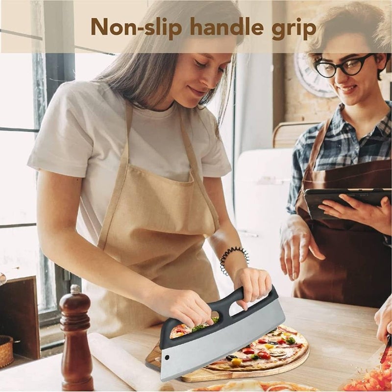 Cyrox Sharp Pizza Cutter 14 inch with Double Handles and Protective Cover Good for Kitchen Dining Room Stainless Steel Pizza Knife for Chef 1Pcs - Image 5