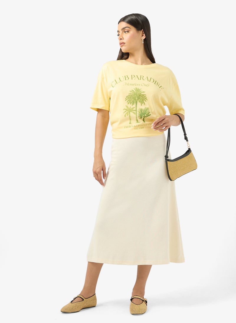 جينجر تيشيرت قطن صيفي مطبوع واسع - Image 4