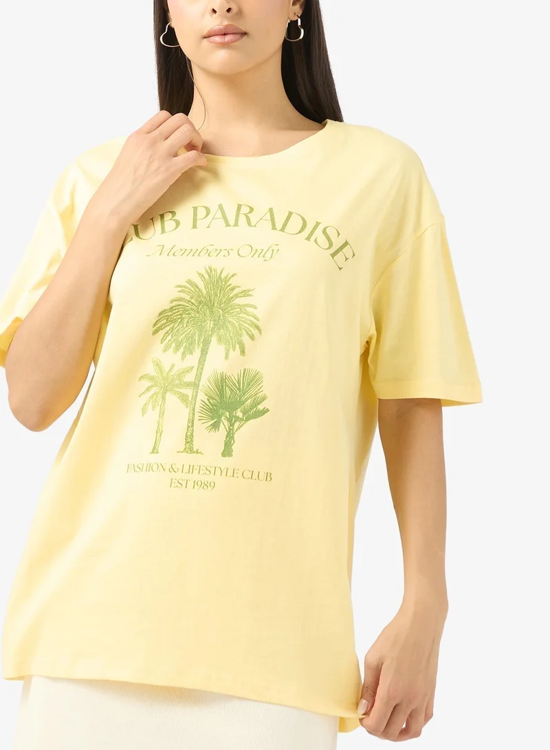 Ginger Cotton Oversize Summer Graphic T-shirt
