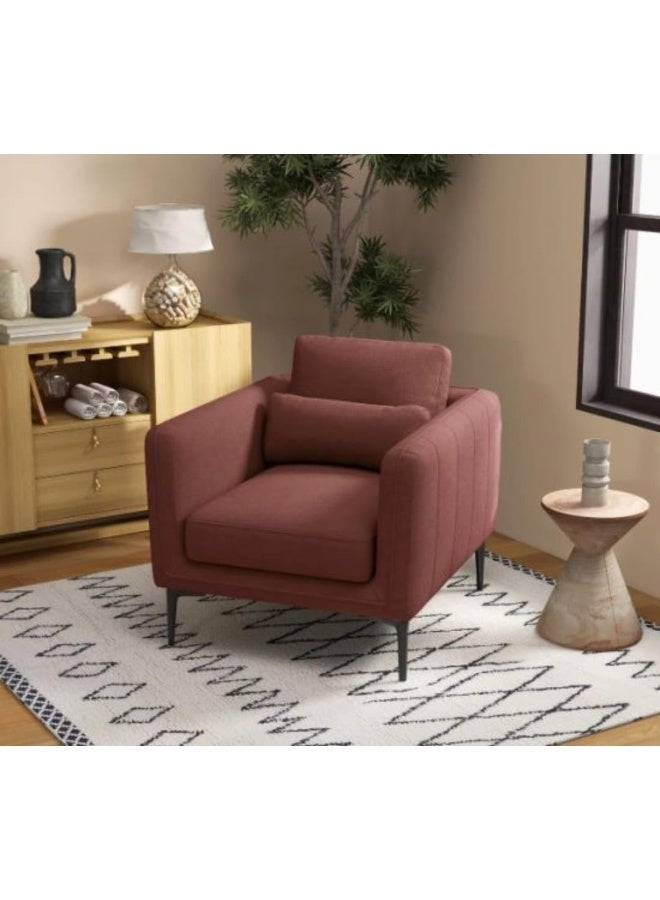 Modern Velvet Accent Chair in Burgundy - Image 1