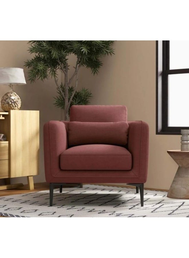Modern Velvet Accent Chair in Burgundy - Image 3