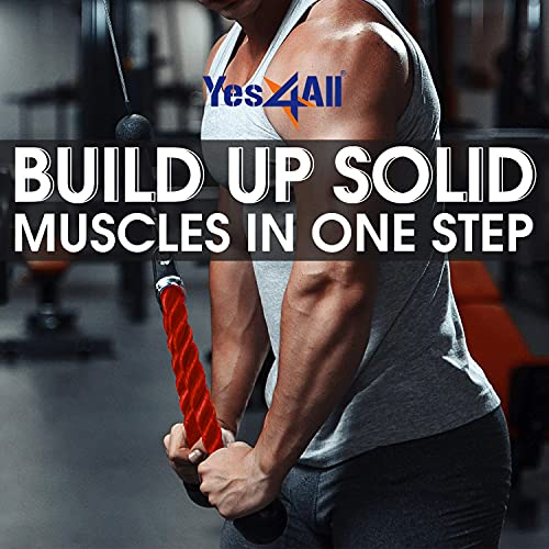 Yes4All Deluxe 36" Red Tricep Rope with Carabiner, Exercise Machine Attachments, Pulley System Pull Down Rope, LAT Cable Attachment for Row Machine & Cable Machine - Image 4