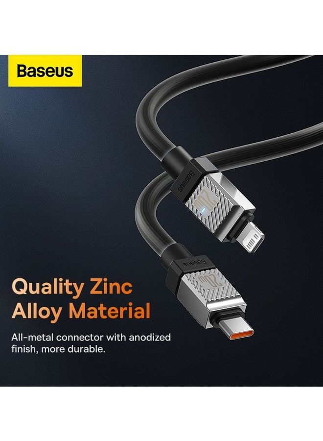 بيسوس كابل Type C إلى Lightning (1م)، 20 واط شحن سريع USB C كابلات iPhone كابل شاحن Type C شحن سريع كابلات بيانات موصل سبيكة الزنك لـ iPhone 14/13/12 Pro Max / 12/11 Pro/X/XS/XR / 8 Plus - أسود - Image 5