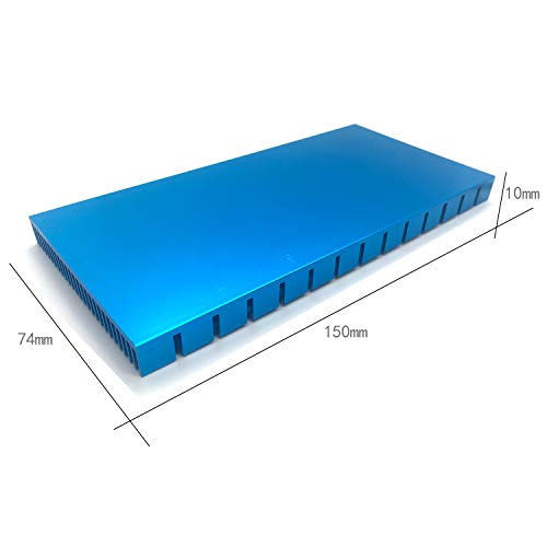 SGTKJSJS Aluminum Heat Sink Heatsink Module Cooler Fin Heat Radiator Board Cooling for Amplifier Transistor Semiconductor Devices Blue Tone 150mm (L) x 74mm (W) x10mm (H) - Image 2