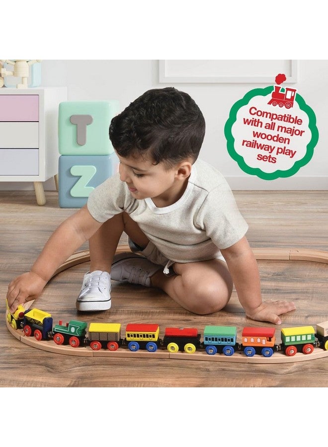 Play22 Wooden Train Set 12 PCS - Train Toys Magnetic Set Includes 3 Engines - Toy Train Sets For Kids Toddler Boys And Girls - Compatible With All Major Brands - Original - By Play22 - Image 2