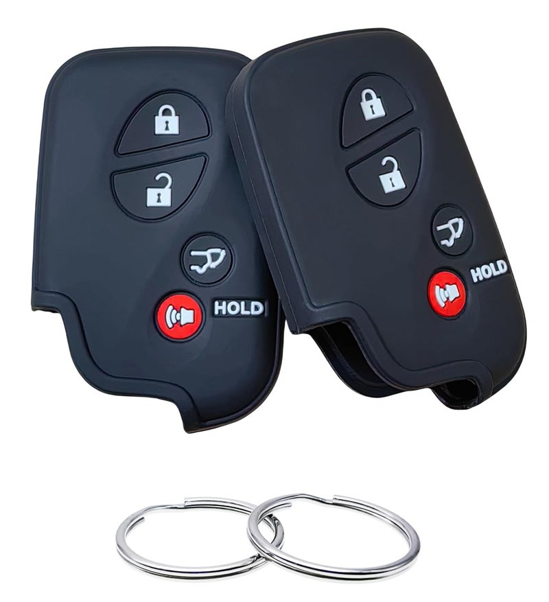 غطاء مفتاح سيليكون مطاطي REPROTECTING متوافق مع 2005-2017 لكزس CT200h ES350 GS300 GS350 GS430 GS450h GS460 F IS250 IS350 LS460 LS600h LX570 RX350 أسود