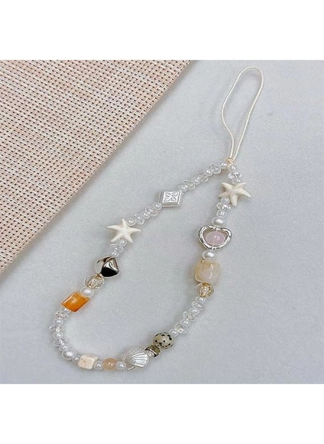 ShebSheb Beaded Phone Charms, Summer Style Wrist Strap Lanyard,Cute Camera Charm Strap  - Image 2