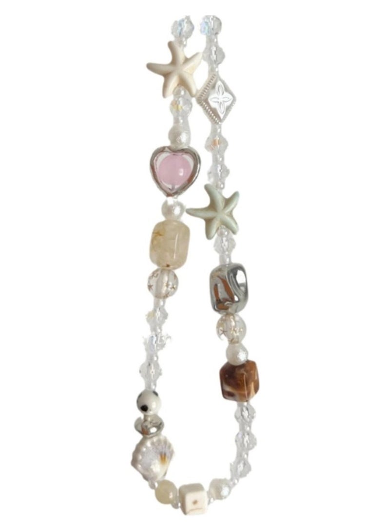 ShebSheb Beaded Phone Charms, Summer Style Wrist Strap Lanyard,Cute Camera Charm Strap - Image 1