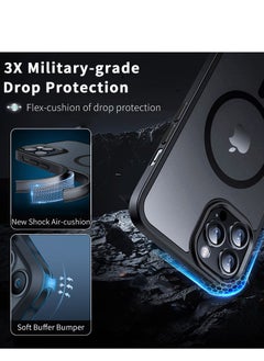 INFOSUN iPhone 12 Pro Max Case Cover Compatible with Magsafe Magnetic Designed Shockproof Case Translucent Matte Protective Cover Back Hard Cases with Magnet for iPhone 12 Pro Max Case Black  - Image 4