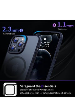 INFOSUN iPhone 12 Pro Max Case Cover Compatible with Magsafe Magnetic Designed Shockproof Case Translucent Matte Protective Cover Back Hard Cases with Magnet for iPhone 12 Pro Max Case Black  - Image 5