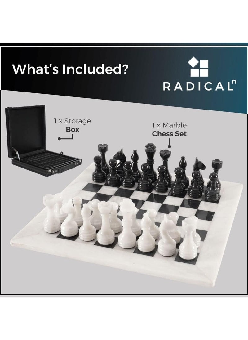 RADICALn RADICALn Large Handmade White and Black Marble Full Chess Board Game for Kids and Adult- Home Décor Sets  - Image 5