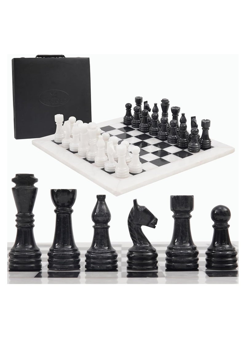 RADICALn RADICALn Large Handmade White and Black Marble Full Chess Board Game for Kids and Adult- Home Décor Sets  - Image 1