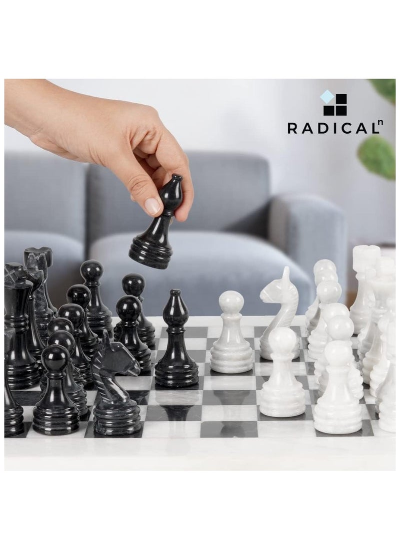 RADICALn RADICALn Large Handmade White and Black Marble Full Chess Board Game for Kids and Adult- Home Décor Sets  - Image 4