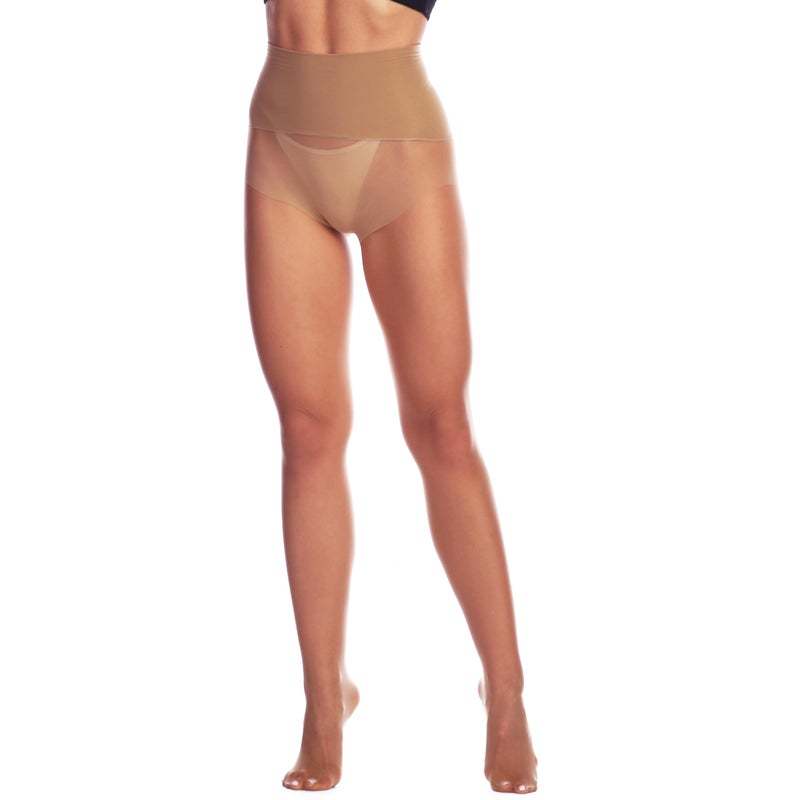 EVERSWE Women's Seamless Control Top Tights 15D, No Seam Pantyhose (Dark Skin, S-M) - Image 3