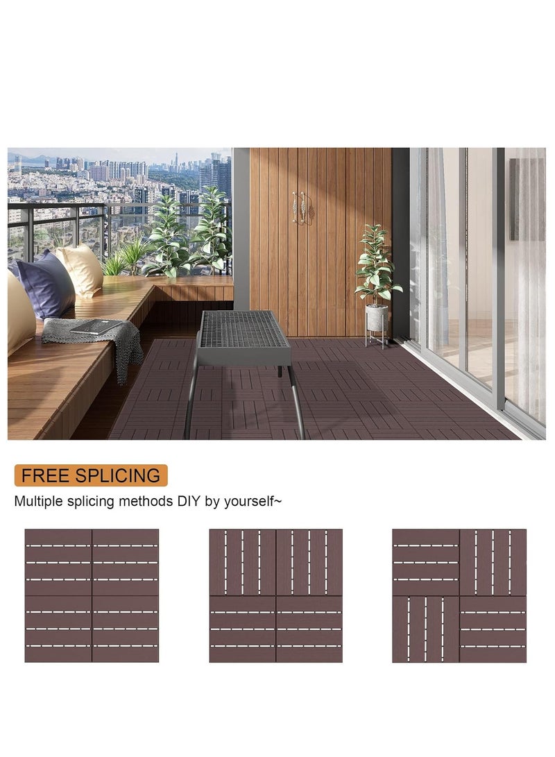 𝐅𝐅𝐃 Plastic Interlocking Deck Tiles 30×30 cm – Waterproof Outdoor Flooring with Snap-Lock Design, Non-Slip & Durable for Patio, Balcony, Garden, or Poolside  - Image 4