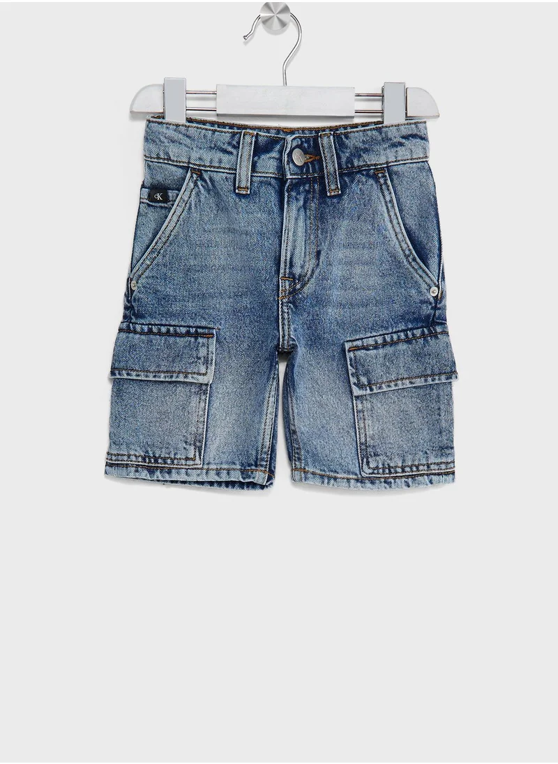 Calvin Klein Jeans Youth Mid Wash Denim Shorts