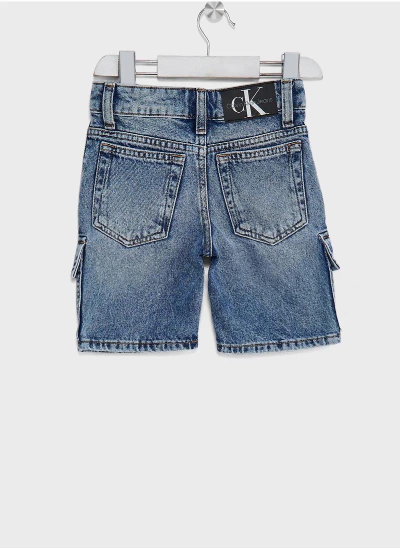 Calvin Klein Jeans Youth Mid Wash Denim Shorts