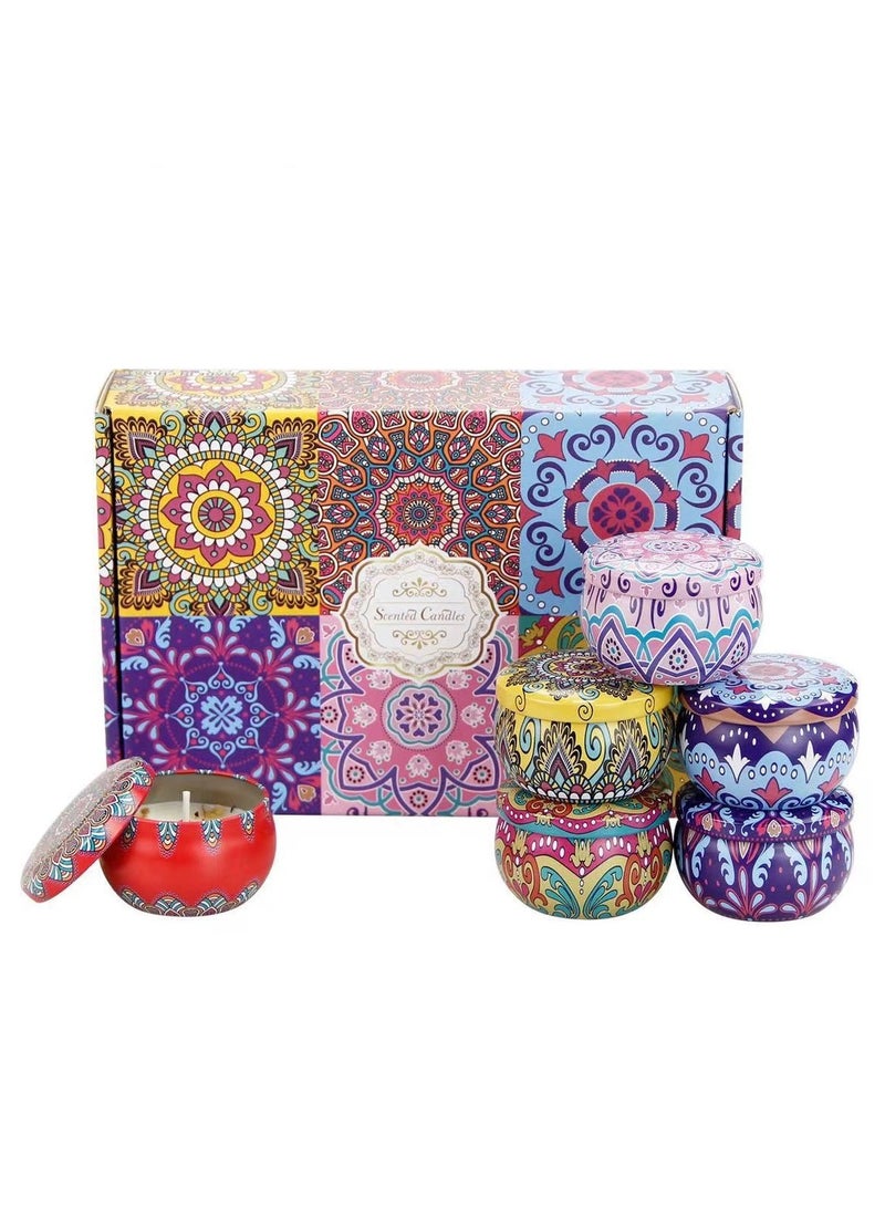 Luxury Gift Set 6pcs Scented Candles Gift Box and 5 Sheets Brownish Red Temporary Waterproof Henna Tattoo Stickers (Ramdom 5 Sheets) - Image 5