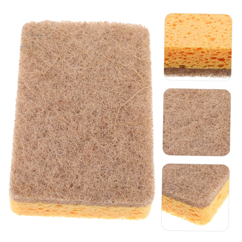 Wood Pulp Cotton Dishwashing Sponge 5 Pack Multi Function Kitchen Cleaning Tool - Image 4