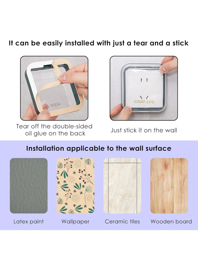 Weatherproof Outlet Cover, Adhesive Electrical Receptacle Protector, Dustproof Splash Resistant Plug Cover for Bathroom Kitchen Balcony Indoor Outdoor Safety, White - Image 4