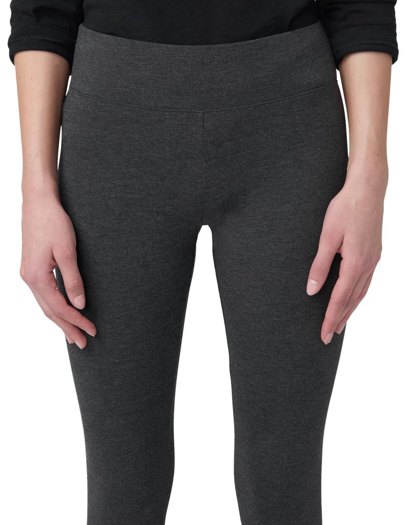 HUE Women's Cotton Ultra With Wide Waistband, Assorted leggings pants, Graphite Heather, Large US - Image 3
