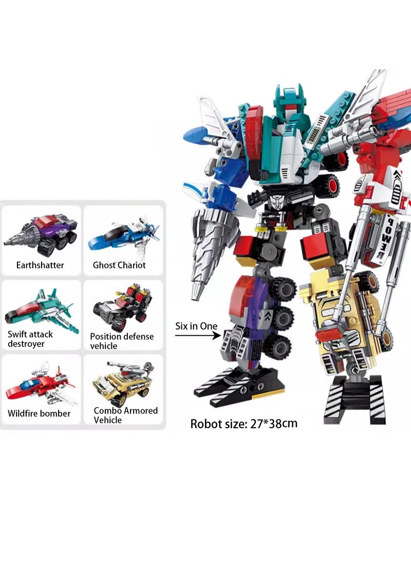 Children's Educational Building Blocks Toys Mecha Small Particles Transforming Robot (Super Alloy War God) - Image 2
