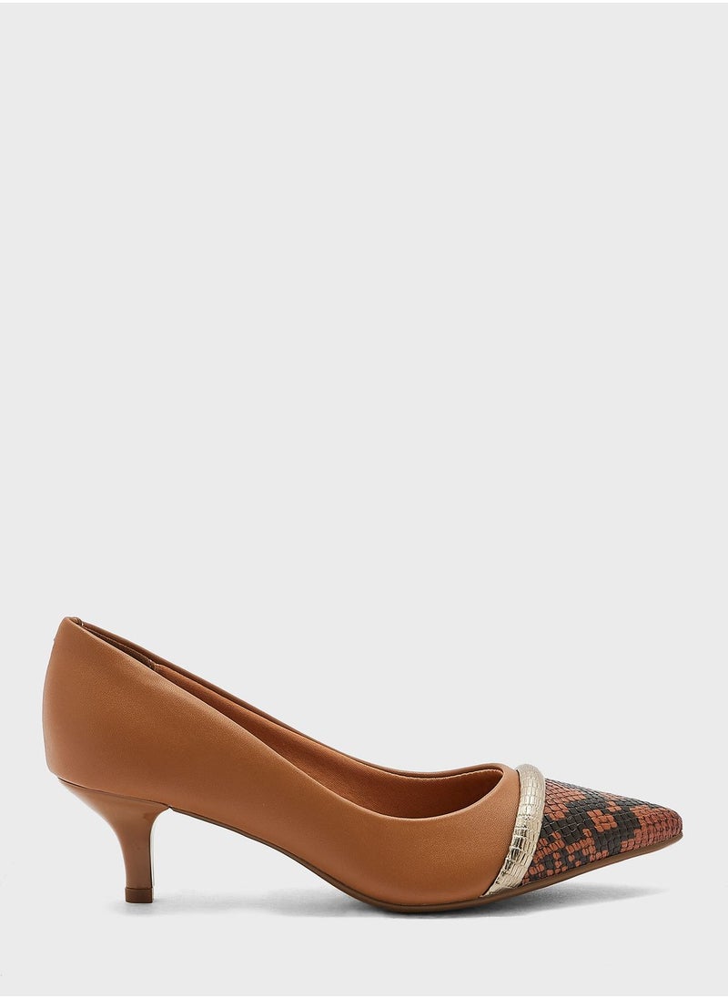 VIZZANO - Mariah Pointed Toe Mid Heel Pumps - Image 1