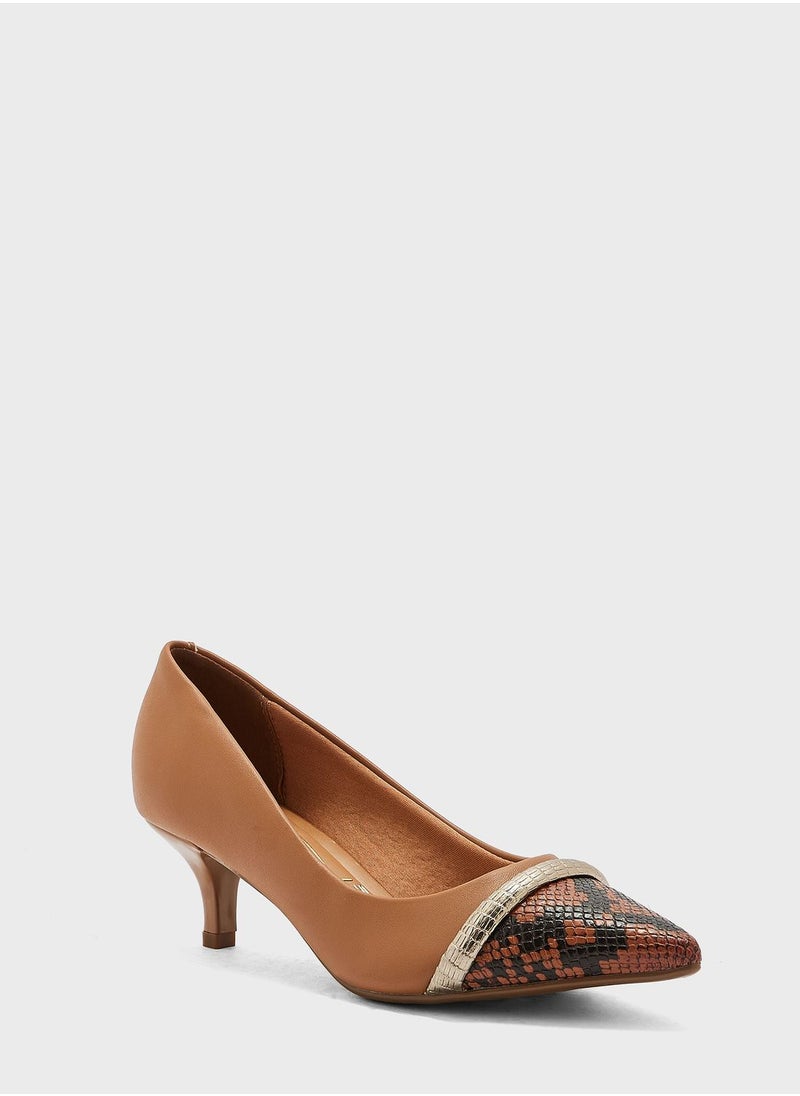 VIZZANO - Mariah Pointed Toe Mid Heel Pumps - Image 1
