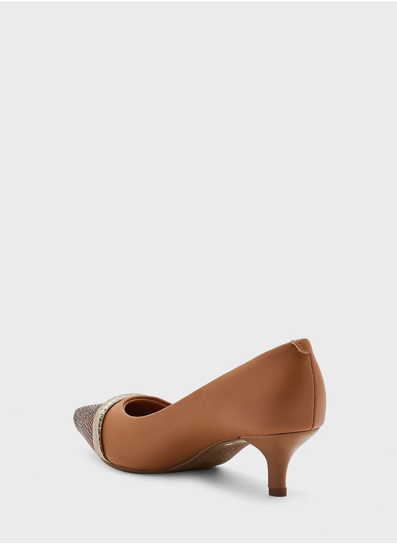 VIZZANO - Mariah Pointed Toe Mid Heel Pumps - Image 1