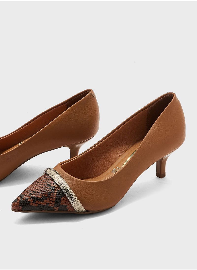 VIZZANO - Mariah Pointed Toe Mid Heel Pumps - Image 1
