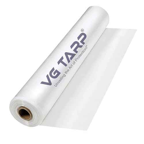 VG TARP LD Plastic Thin Dust Covering Protection Roll Sheet for Home Packaging 44 Inch Wide X 30 Meters Long (Pack of 1 ROLL) - Image 1