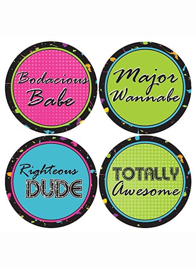 Big Dot of Happiness 80'S Retro Totally 1980S Party Funny Name Tags Party Badges Sticker Set Of 12  - Image 5