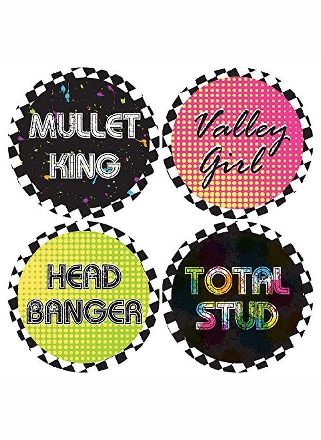 Big Dot of Happiness 80'S Retro Totally 1980S Party Funny Name Tags Party Badges Sticker Set Of 12  - Image 3