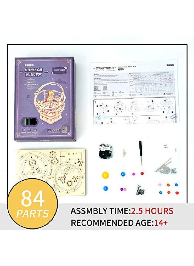 ROKR - 3D Wooden Puzzles Model Building Kits Mechanical Music Box Kits Creative Gift For Kids On Birthday/Christmas Day - Image 1