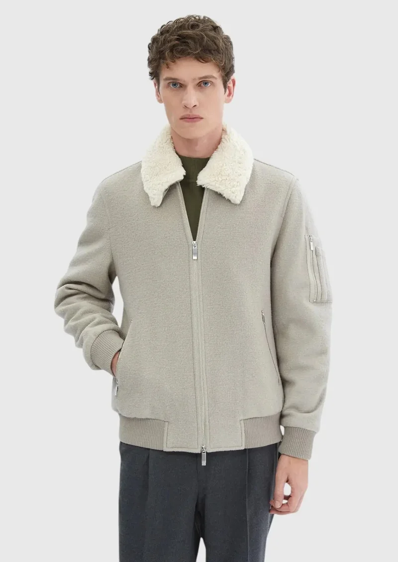 رامسي معطف من فرو المنك بقصة عادية وقصة كاجوال منسوج