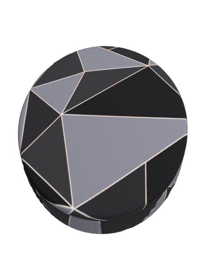 Granbey غطاء كرسي أسود دائري - أغطية مقاعد كراسي بار رمادية - أغطية كراسي بار بتصميم فني حديث - أغطية قابلة للإزالة لكراسي دائرية مقاس 12 بوصة - Image 1