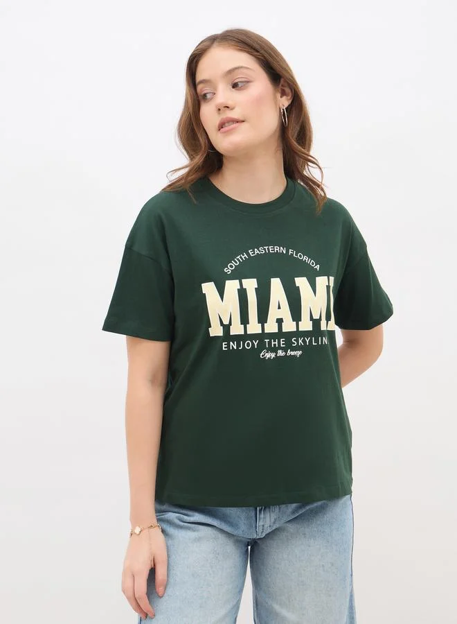 Styli Styli Slogan Print Boxy Fit T-Shirt