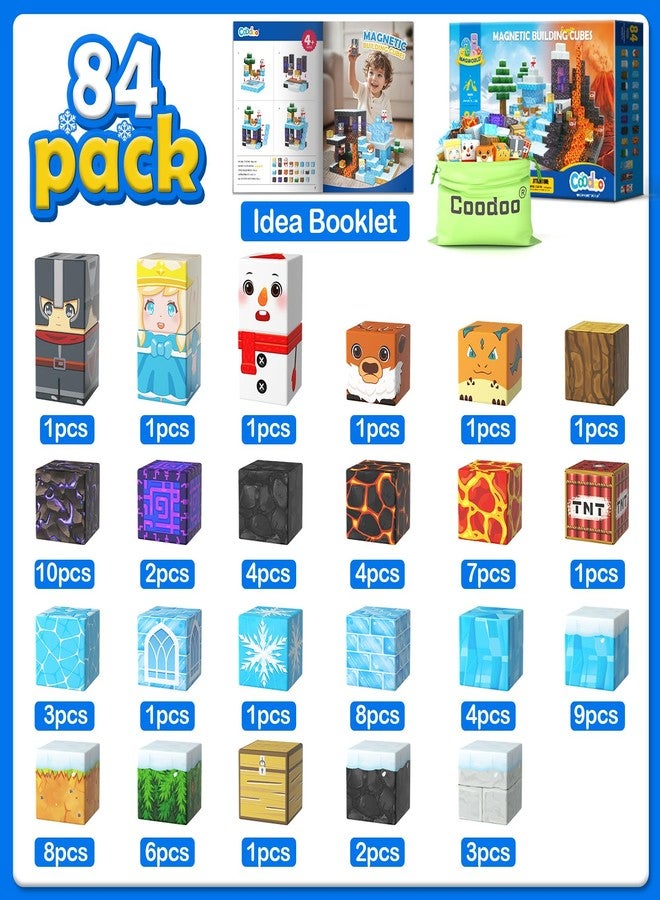 Coodoo Frozen Toys Magnetic Blocks - Build Mine Magnet World Frozen & Lava Set, Magnetic Tiles Building Blocks Toddler STEM Sensory Outdoor Kids Toys, Gifts for Boys & Girls for Ages 3 4 5 6 7 8 - Image 4