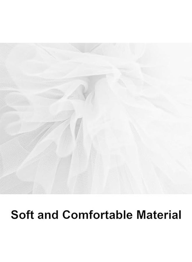 HY Women's Tutu Skirt 50s Vintage Ballet Bubble Dance Skirts Tulle Tutu Skirt Costume for Cosplay Party Baby Kids Girls Women Princess Ballet Dance (White)  - Image 3