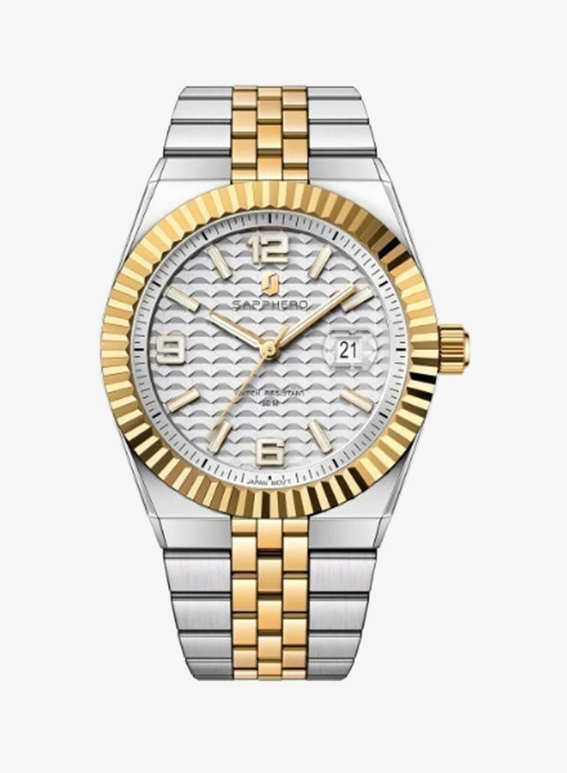 Sapphero  SAPPHERO Mens Watches Men’s Quartz Analog Watch Stainless Steel Bracelet with Date Window Luminous Designer 50M Water Resistant Luxury Watch for Business Work Sport Casual Dress Elegant Gifts for Men | Best Price UAE