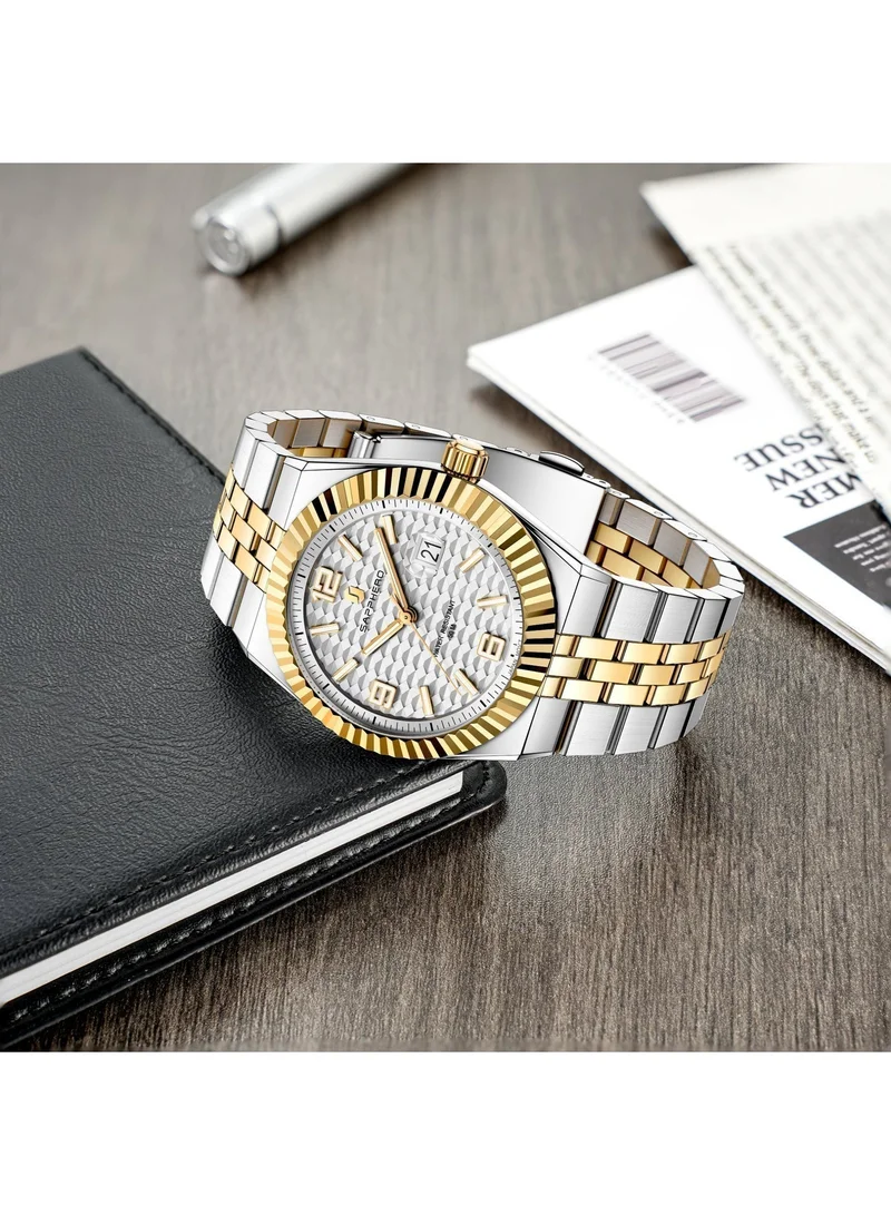 Sapphero  SAPPHERO Mens Watches Men’s Quartz Analog Watch Stainless Steel Bracelet with Date Window Luminous Designer 50M Water Resistant Luxury Watch for Business Work Sport Casual Dress Elegant Gifts for Men | Best Price UAE