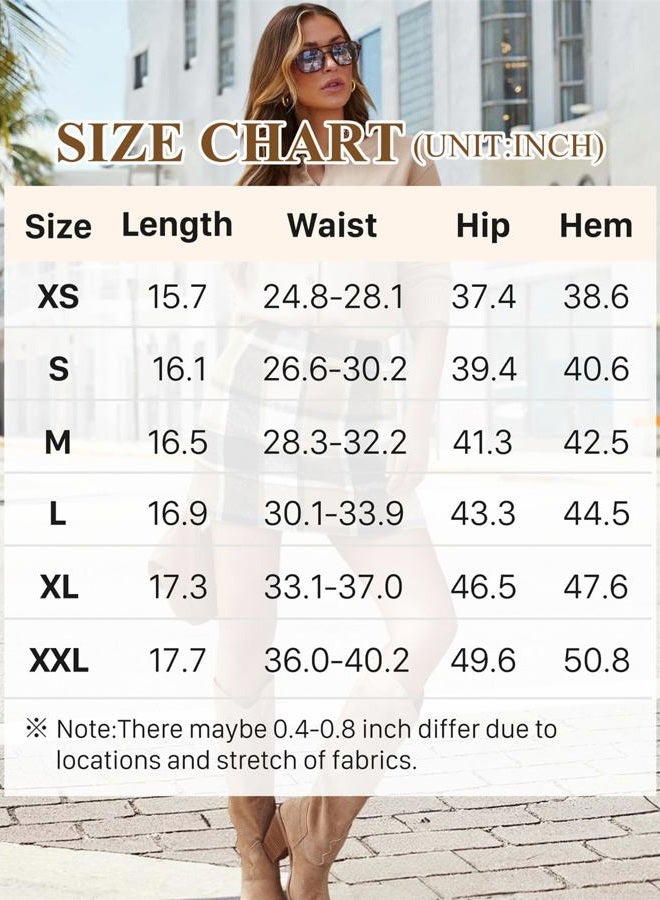 onlypuff Fall Plaid Skirts for Women High Waist Bodycon Mini Skirt Ladies Above The Knee Dress Fall Fashion Outfits, 01 Pink, M - Image 5