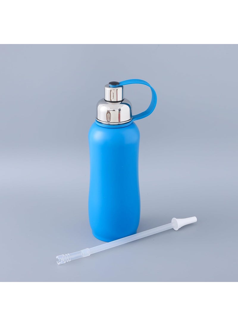 Kuber Industries Kuber Industries Vacuum Insulated Stainless Steel Water Bottle with Sipper and Handle | Leakproof, BPA Free, Rustproof | 750 ML | Blue  - Image 5