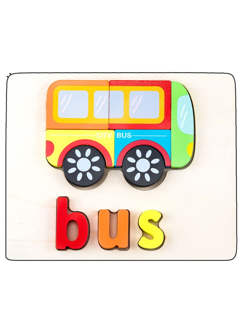 3D Educational Wooden Toy in The Shape of a Bus - Image 1