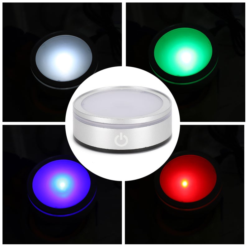 Colorful LED Crystal Display Base - USB Powered - Touch Switch - 3D Crystal Statue Holder for Crafts Decoration - Image 5