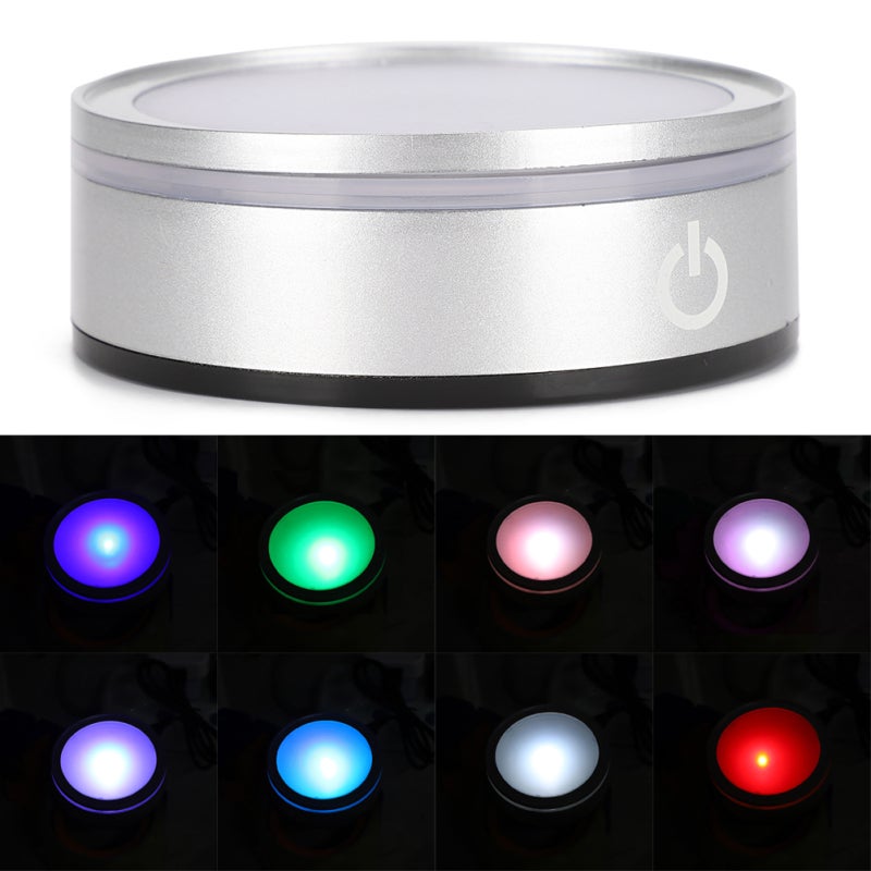 Colorful LED Crystal Display Base - USB Powered - Touch Switch - 3D Crystal Statue Holder for Crafts Decoration - Image 3